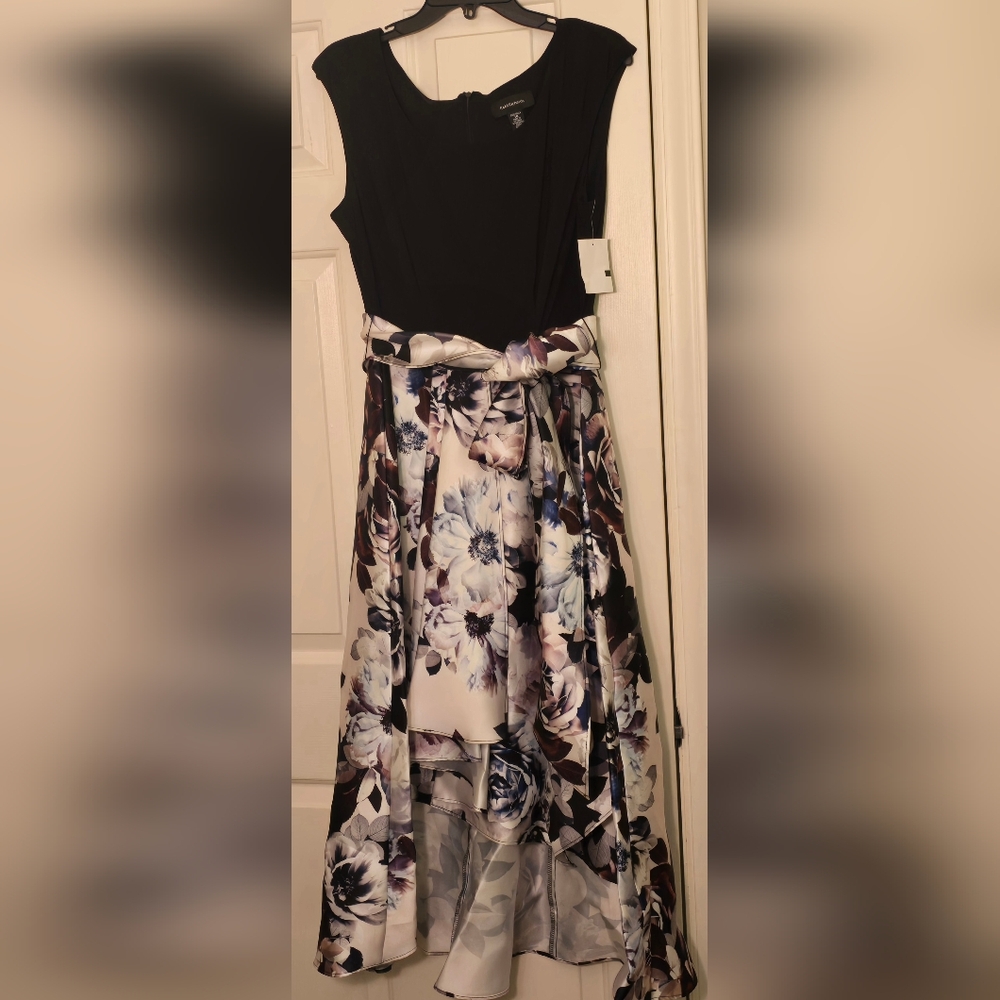 R&M Richards Black and Floral Dress